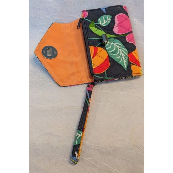 Vera Bradley Jazzy Blooms Wristlet Quilted Purse Wallet Turn Clasp Floral Boho - Picture 11 of 13